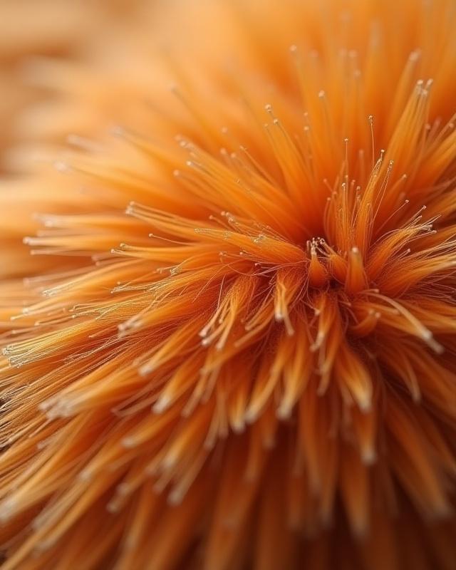 Close-up, angled shot of embroidered animal fur, likely a fox, with detailed, soft 'turkey work' stitches creating a realistic fuzzy texture.