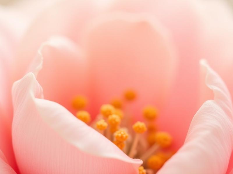 Extreme close-up of hand-embroidered petal showing individual silk threads blended to create smooth color gradations.